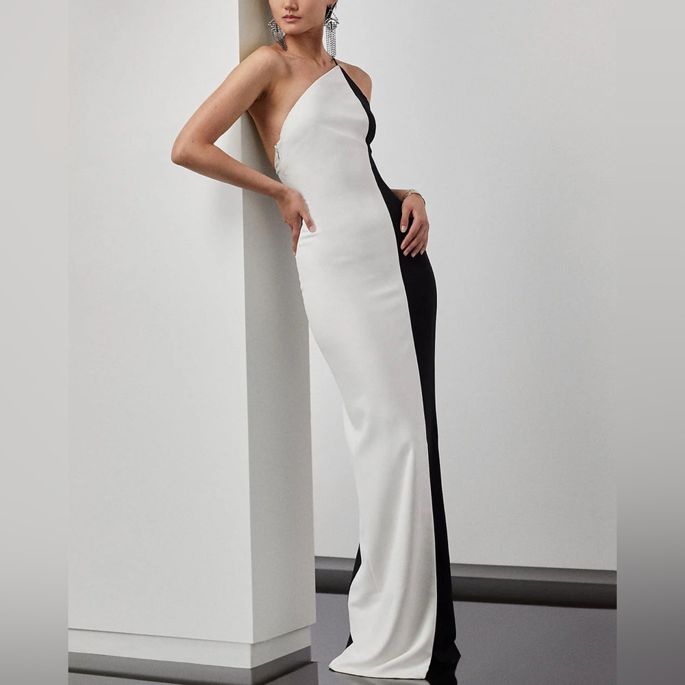 Black and Off White Off Dress Ralph Lauren Purple Label